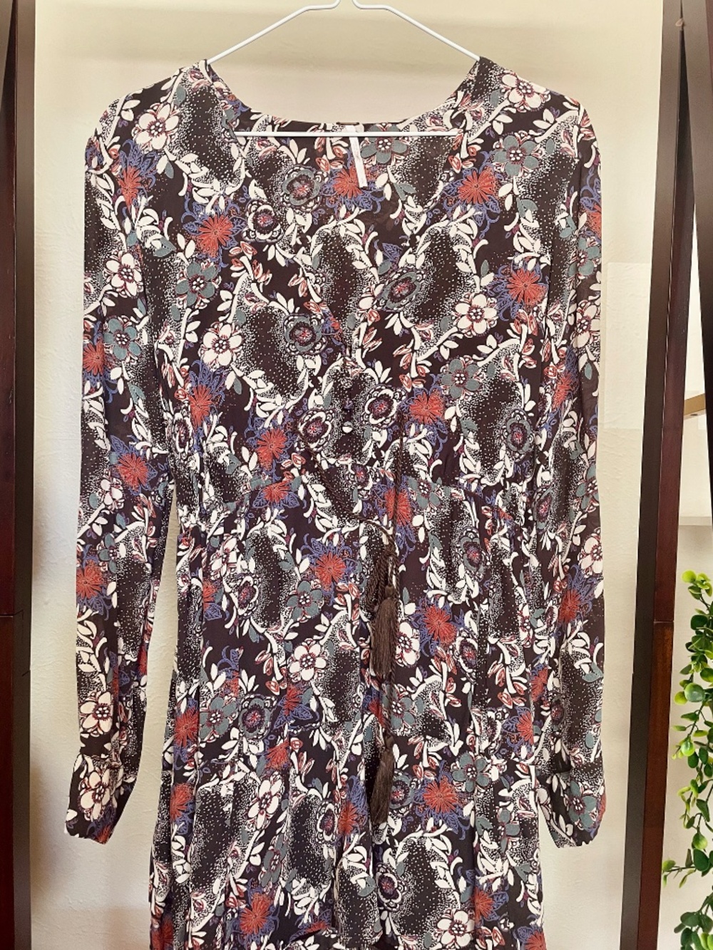 Free People long sleeve knee high bohemian dress